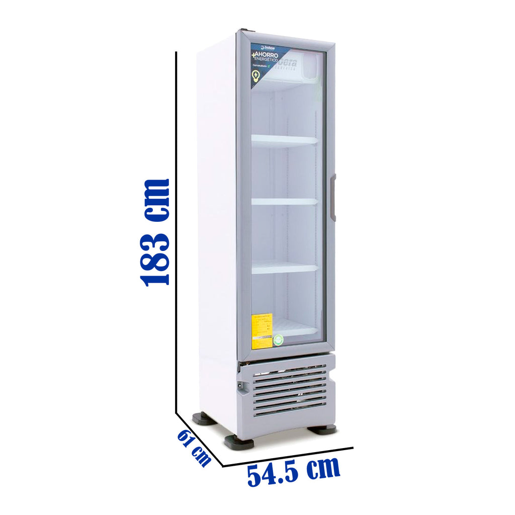 Refrigerador Vertical 1 Puerta Cristal Luz Led 115V. 1/6 HP Imbera VR80