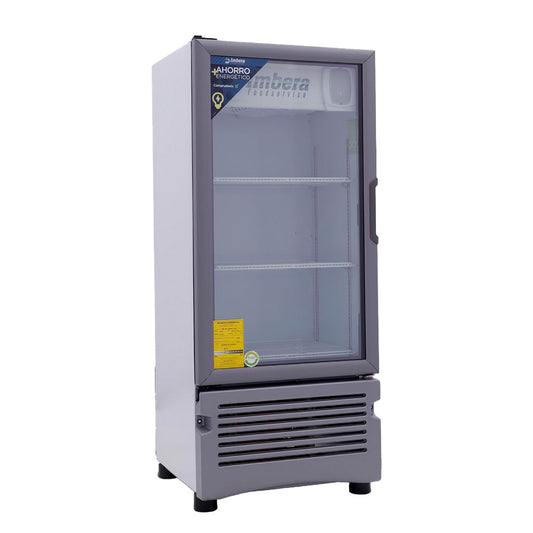 Refrigerador Vertical 1 Puerta Cristal Luz Led 115V. 1/6 HP Imbera Vr09