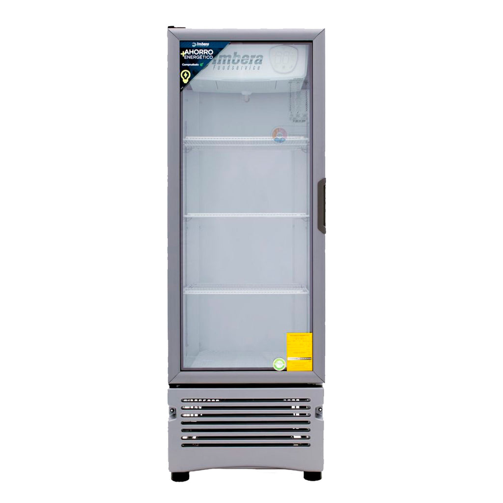 Refrigerador Vertical 1 Puerta Cristal Luz Led 115V. 1/4 HP Imbera Vr12