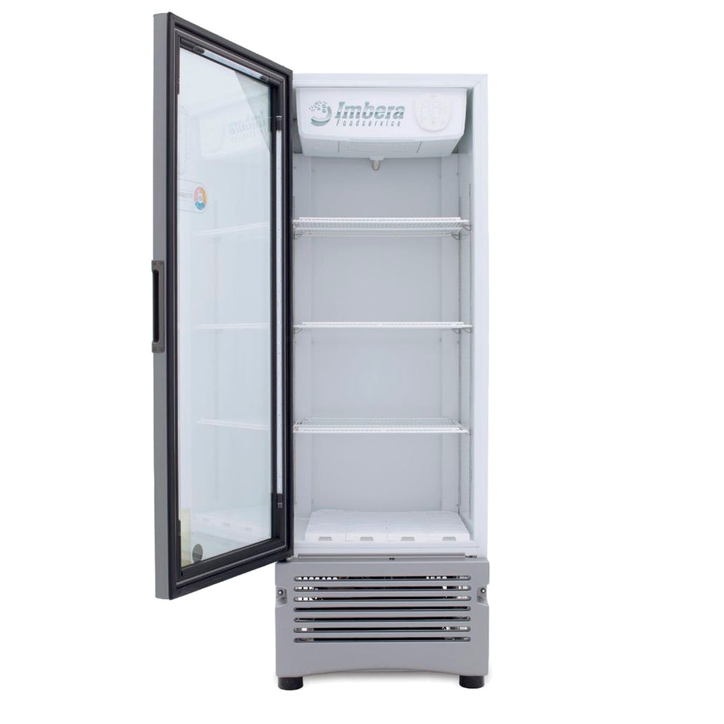 Refrigerador Vertical 1 Puerta Cristal Luz Led 115V. 1/4 HP Imbera Vr12