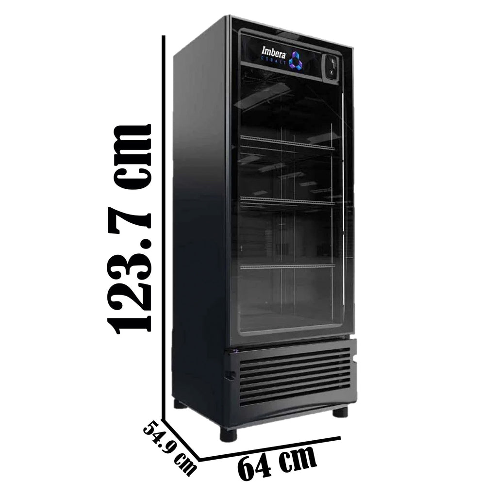 Refrigerador Vertical Cobalt 1 Puerta Cristal Luz Led 115V. 1/4 HP Imbera Vr17C