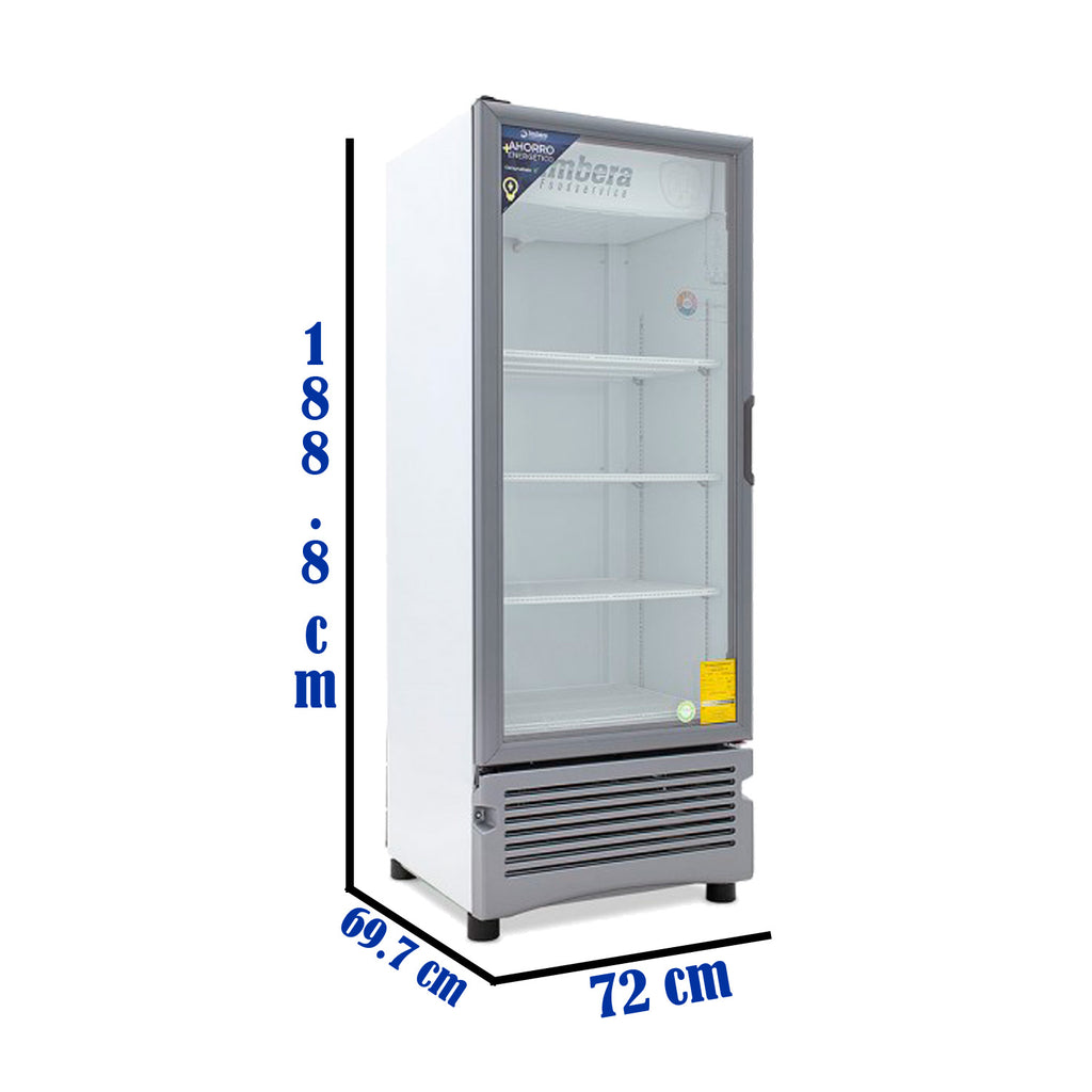 Refrigerador Vertical 1 Puerta Cristal Luz Led 115 V. 1/4 HP Imbera Vr17