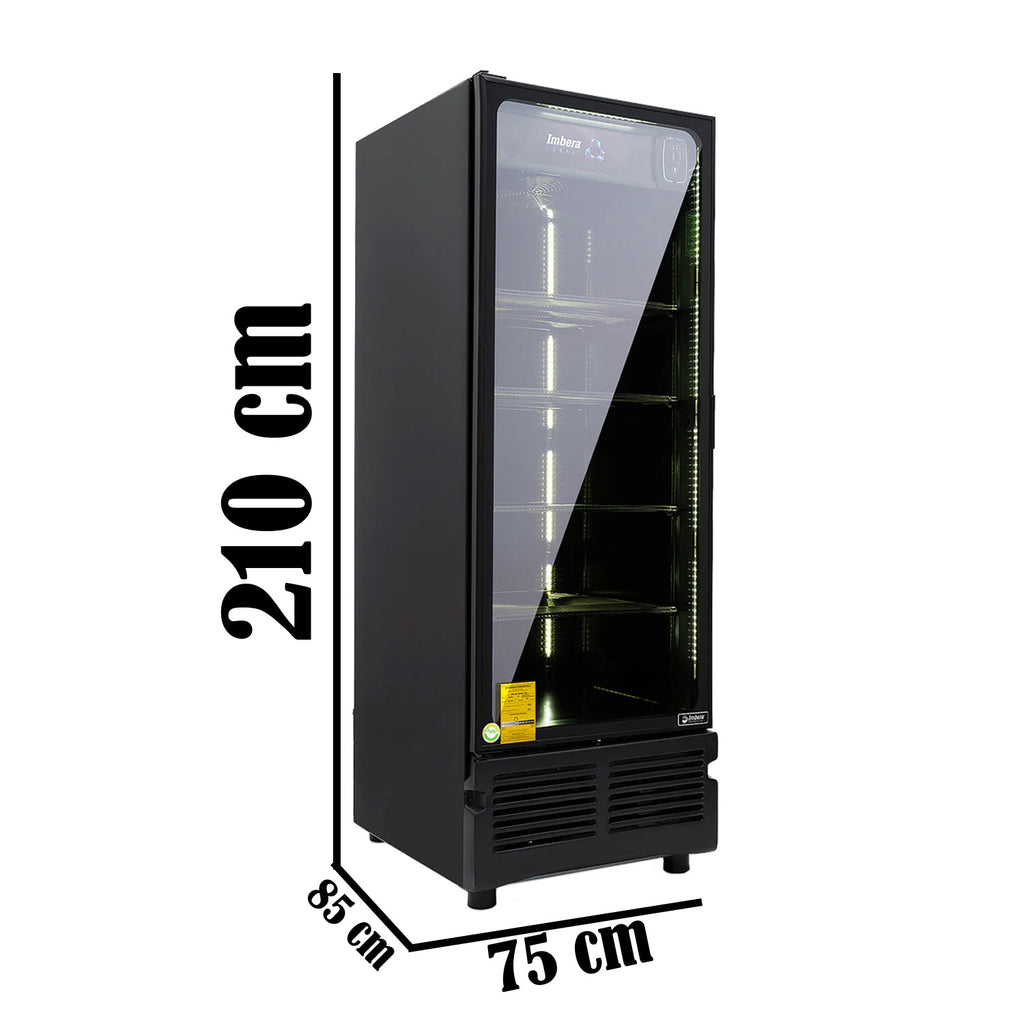 Refrigerador Vertical Cobalt 1 Puerta Cristal Luz Led 115V. 1/4 HP Imbera Vr25