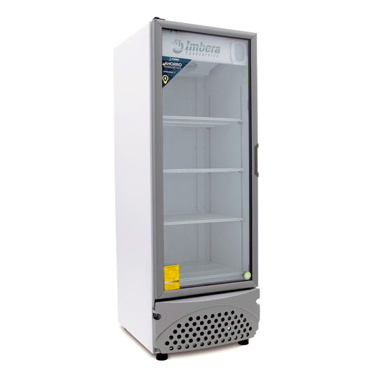 Refrigerador Vertical 1 Puerta Cristal Luz Led 115V. 3/8 HP Imbera Vr25