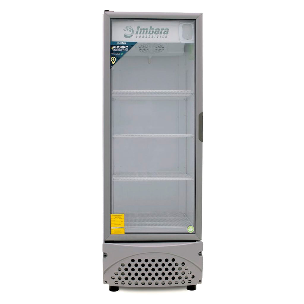Refrigerador Vertical 1 Puerta Cristal Luz Led 115V. 3/8 HP Imbera Vr25