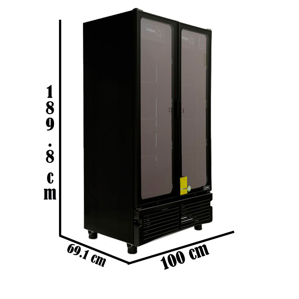 Refrigerador Vertical Cobalt 2 Puertas Cristal Luz Led 115V. 3/8 HP Imbera Vr26