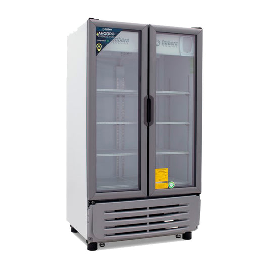 Refrigerador Vertical 2 Puertas Cristal Luz Led 115V Imbera Vrd35