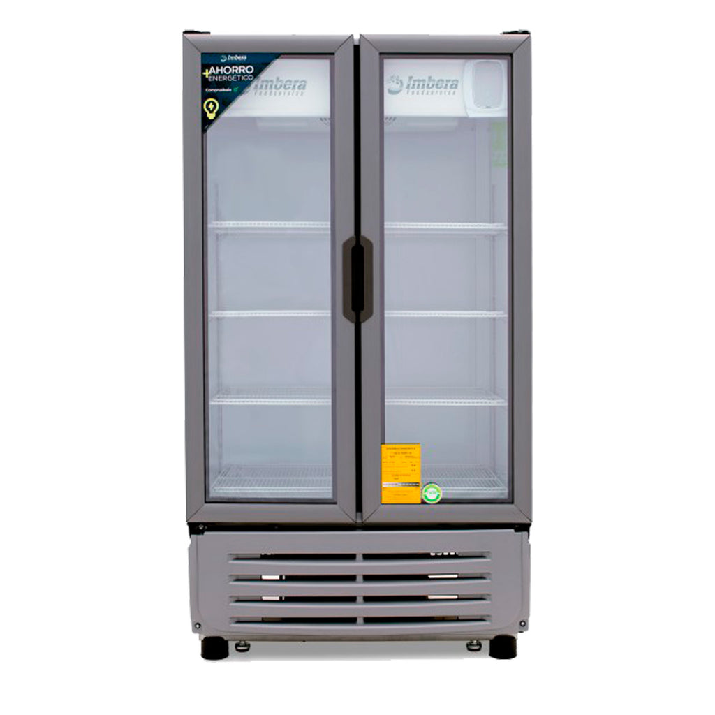 Refrigerador Vertical 2 Puertas Cristal Luz Led 115V Imbera Vrd35