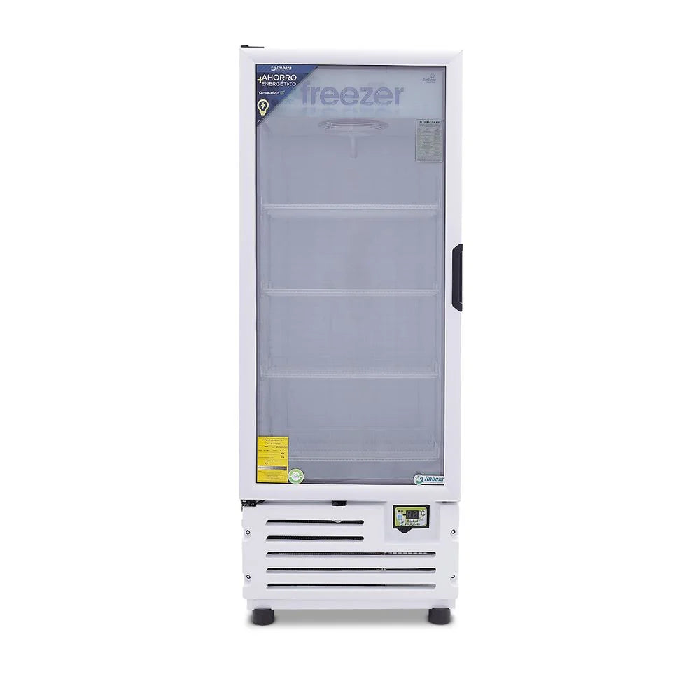 Congelador Vertical 1 Puerta Cristal 16 Pies Luz Led 1/2 HP Imbera Vfs16